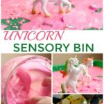Looking for a fun learning activity for kids? Engage their senses with this magical unicorn sensory bin plus oobleck recipe. Great science experiment for preschool and kindergarten children!