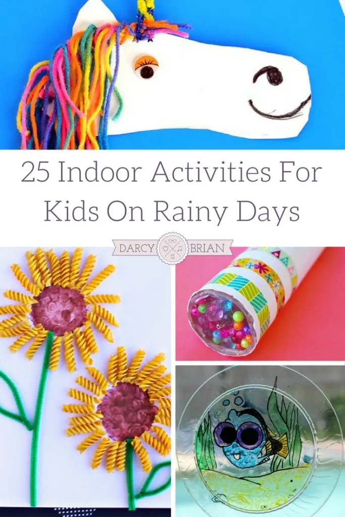 I love these rainy day boredom busters for kids! This list has 25 Indoor Activities For Kids that are perfect for days when the kids can't go outside to play. Keep them entertained with fun, easy, creative kids crafts and activities!