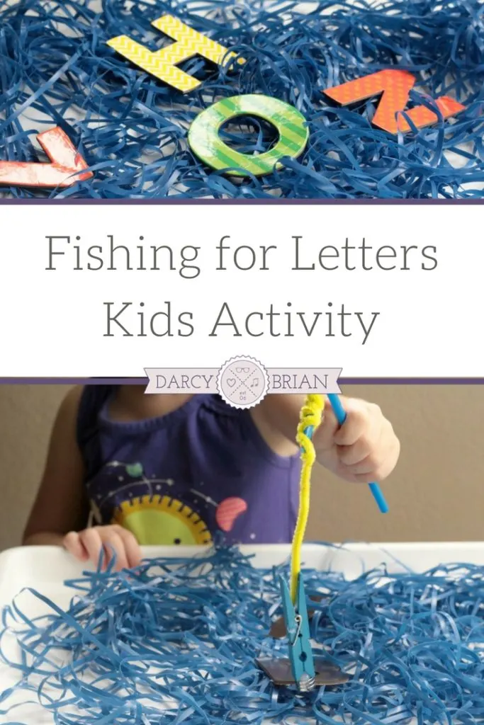 Kids will love this Fishing for Letters Magnetic Sensory Bin! It's a fun hands-on activity that helps young children work on letter recognition. Perfect for preschool and kindergarten age kids!