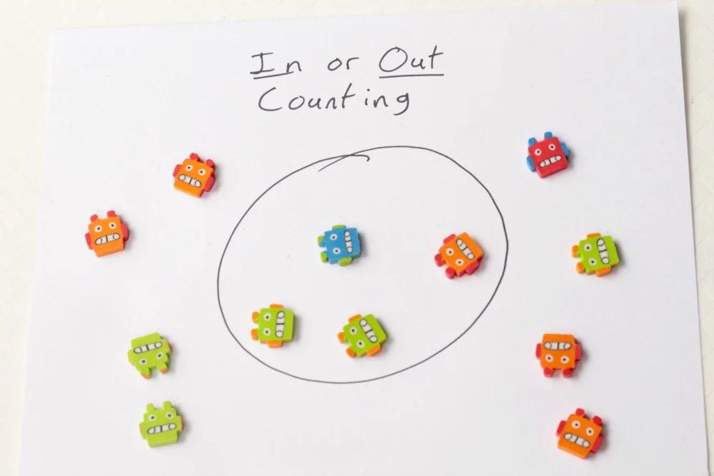 Looking for fun and easy learning activities for preschoolers? This Mini Eraser Robot Counting Mat Activity is a hands-on activity that teaches counting and math skills. It is super simple to set up and your kids will have a blast playing!