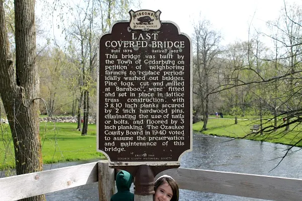 Wisconsin Historical Marker for Covered Bridge Park