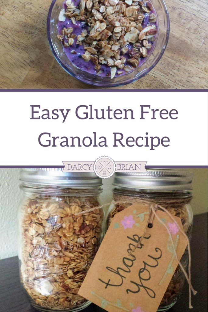 Looking for an easy gluten-free granola recipe? This recipe is simple to make at home and makes a perfect homemade DIY gift too!