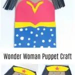 Do your kids love superheroes? They'll have a blast making this Wonder Woman paper bag puppet. It's an easy craft for kids that inspires creative play too!