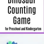 I love this easy Dinosaur Counting game! What a fun learning activity for preschoolers and kindergartners. This simple kids activity is quick and easy to set up and your dino loving kids will have a blast working on their counting at home. Perfect for math center in a preschool or kindergarten classroom too.