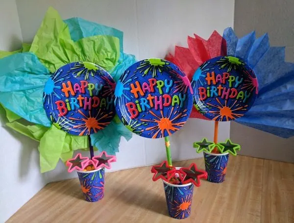Simple colorful birthday centerpieces #BirthdaysMadeBrighter #CollectiveBias #Shop