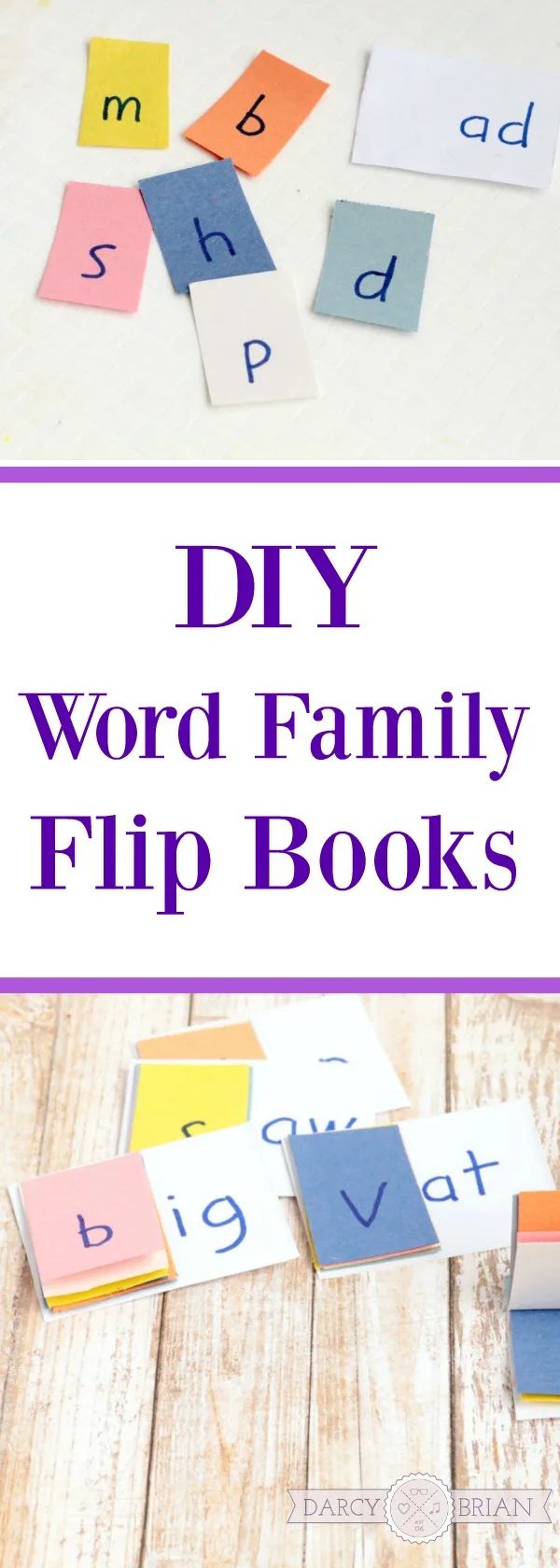 These word family flip books are so easy to make! Looking for fun learning activities to help your kindergartner learn how to read? Make your own DIY sight word family flip book for kindergarten and preschool kids!