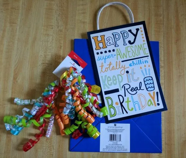 Supplies to make a fun birthday gift bag #BirthdaysMadeBrighter #CollectiveBias #Shop