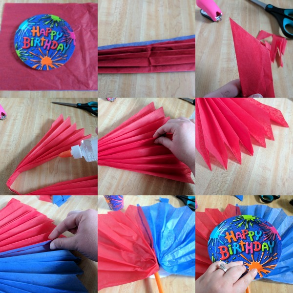 Easy tissue paper birthday decoration tutorial #BirthdaysMadeBrighter #CollectiveBias #Shop