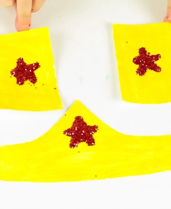 Wonder Woman crown and cuffs kids craft