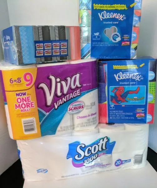 Paper goods with double Box Tops for school supplies