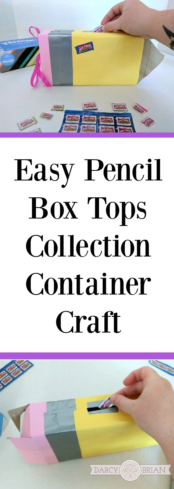 Love this cute tissue box craft! Make this fun and easy pencil shaped Box Tops collection container for home or school. It's an easy DIY to help hold onto Box Tops for Education to turn into the school. Great way to support your school while stocking up on back to school supplies. AD #BoxTopsHero #CollectiveBias