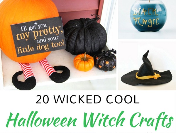 Awesome list of witch crafts for Halloween! Do you prefer cute and fun or spooky Halloween decor? Witches can be either one! This list has lots of fun DIY Halloween decoration ideas for adults to make as well as crafts for kids.