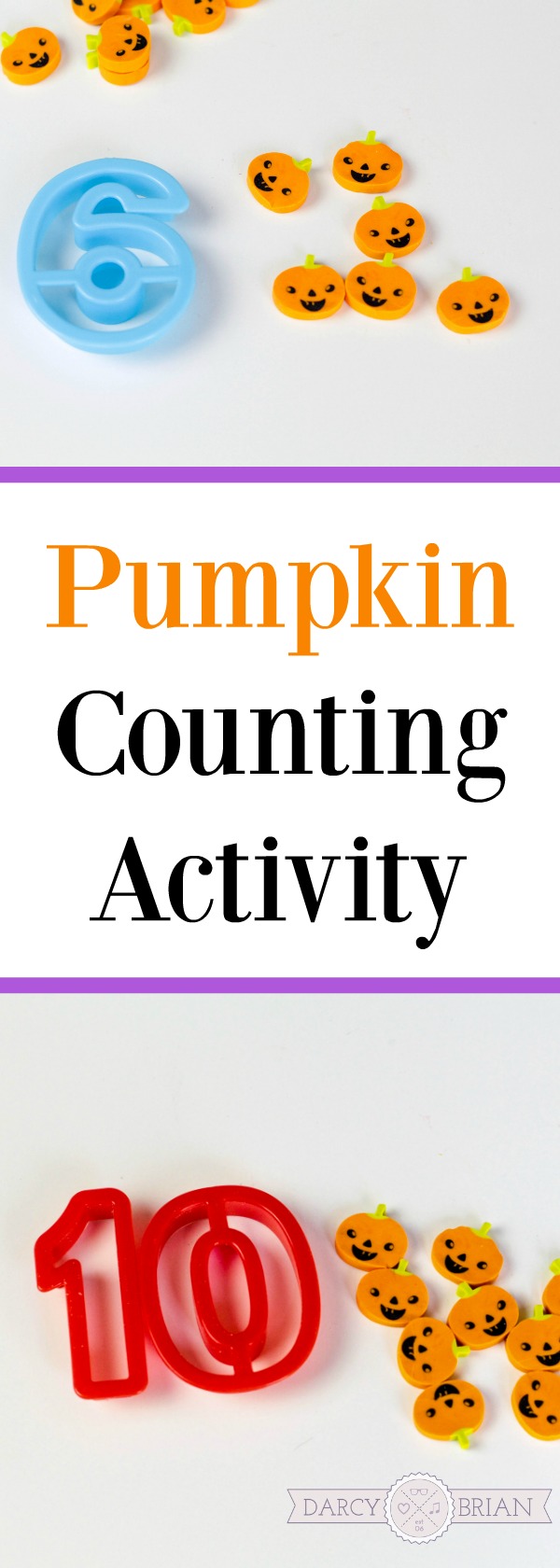 What a cute kids activity for fall! This Number Recognition Using Mini Pumpkin Erasers activity is a fun-filled game that is perfect for Halloween! This easy learning game is idea for preschool, kindergarten, and first grade or any child who is still learning to count and identify numbers. Great idea for fall math centers!