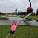 Fun photo opp with the cherry spoon bridge at Minneapolis Sculpture Garden
