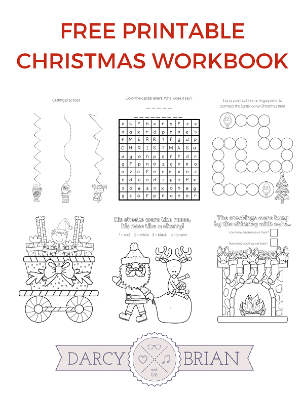 Grab our free Printable Christmas Games Coloring Workbook to help kids busy during the hectic holiday season! This is a great stocking stuffer activity!