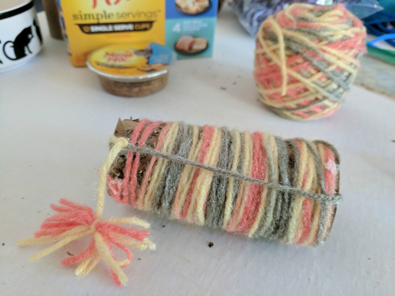 DIY Yarn wrapped catnip toy tutorial