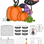 Looking for fun Halloween learning activities for kids? Check out this free printable packet of spooky fun coloring, cutting, counting, mazes, and more! Perfect for preschool through first grade.