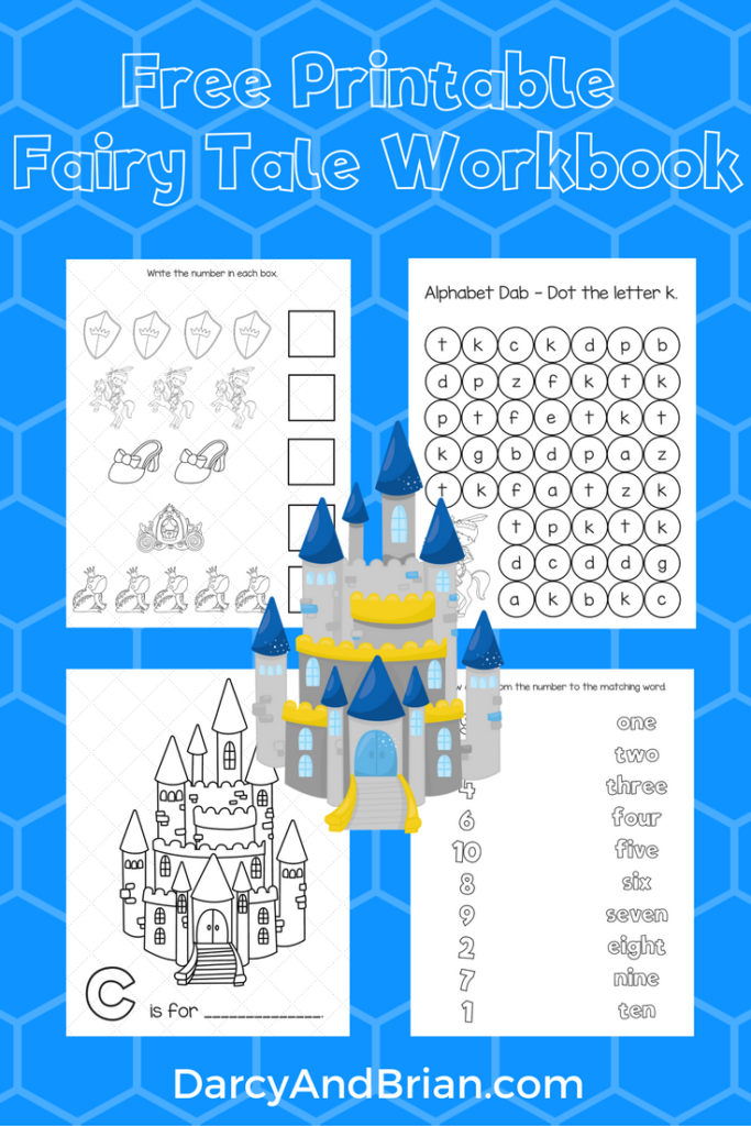 Printable workbook with fairy tale theme