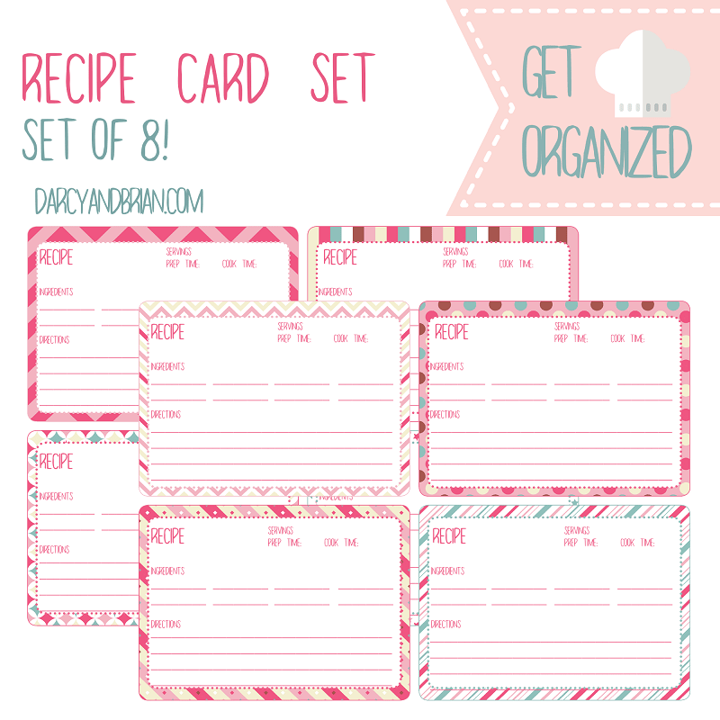 Save your favorite recipes with this free printable recipe card set