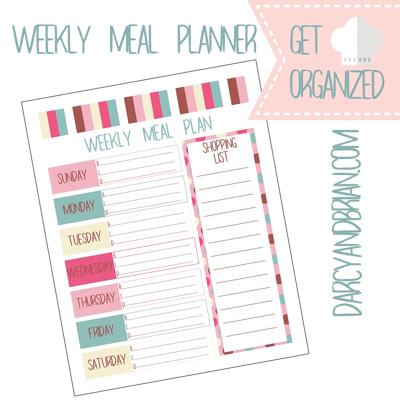 Get organized with this weekly meal planning printable