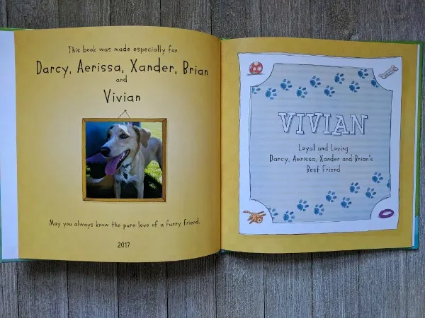 Personalized book for dog lovers