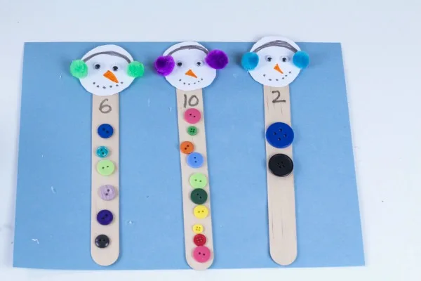 Snowman counting and number recognition activity tutorial