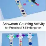 Looking for a quick winter counting activity for kids? This adorable snowman button counting activity is perfect for children in preschool and kindergarten! You can easily set up this math activity at home or at school for math centers. The kids will have fun while working on number recognition, counting 1-10, and fine motor skills.