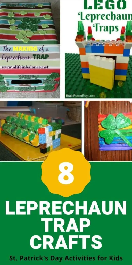 Leprechaun trap craft idea collage with text overlay.