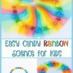 Looking for a fun and easy science experiment for kids? Use candy to conduct science experiments with kids at home or in the classroom. They will have fun making patterns and watching the colors. This activity is perfect for preschool children!