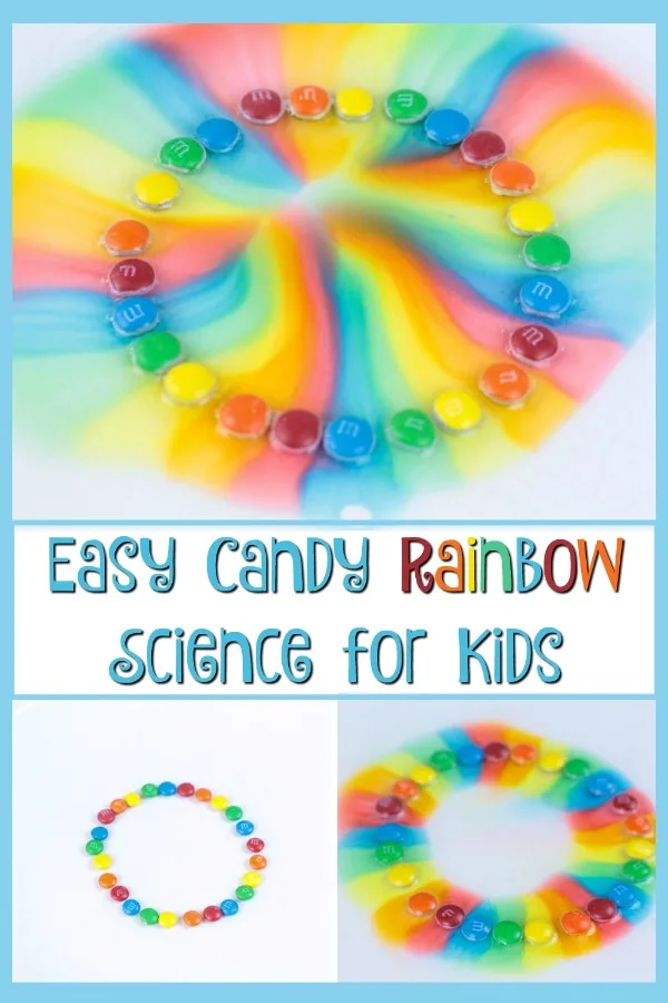 Looking for a fun and easy science experiment for kids? Use candy to conduct science experiments with kids at home or in the classroom. They will have fun making patterns and watching the colors. This activity is perfect for preschool children!