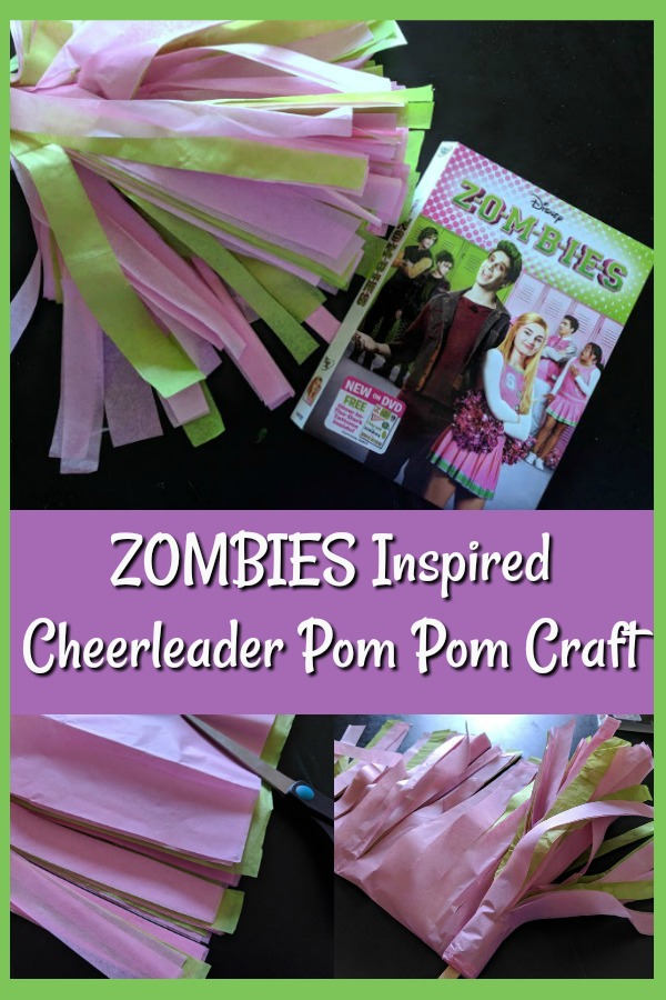 AD: Make this Disney Channel's ZOMBIES Inspired DIY Cheerleading Pom Pom Craft and cheer on Zed and Addison while watching the movie. Or use it when practicing the dances while listening to the soundtrack. Fun tissue paper craft for kids!