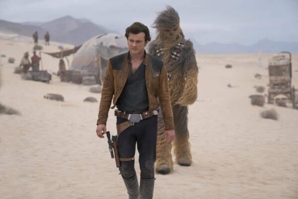 Han Solo and Chewbacca in Solo: A Star Wars Story movie