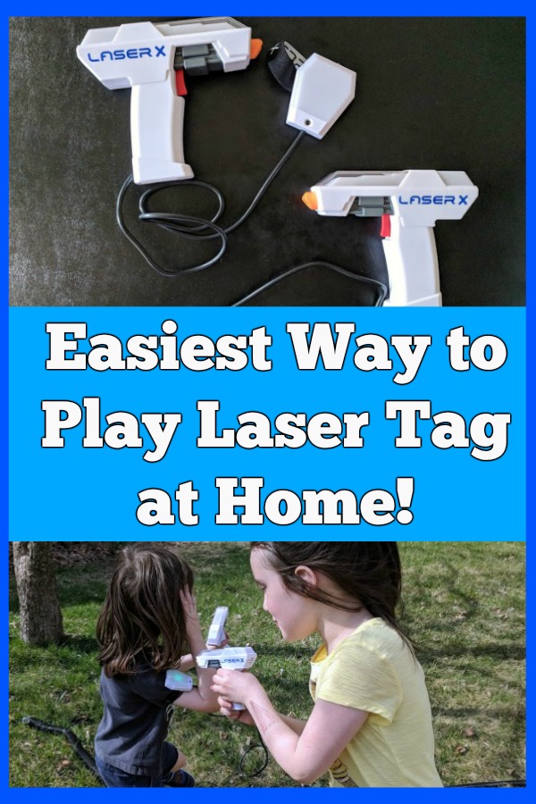 AD: Looking for fun outdoor games the kids can play? Check out the easiest way to play laser tag at home! Using these laser blaster toys make it fun to play laser tag in the backyard. Great idea for a boys birthday party!