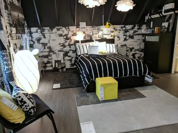 Beautifully styled bedroom in IKEA Oak Creek showroom