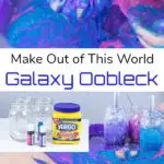 Looking for a fun kids activity? Kids will LOVE making galaxy oobleck for an out of this world hands-on science experiment. It's fun to play with and will keep kids busy, especially if they are stuck inside on a rainy day. Perfect for homeschool and classroom science centers!