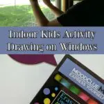 Looking for a fun indoor activity for kids? Use liquid chalk markers to write and draw on windows. Perfect for rainy days or when it is too hot or cold to play outside. Great summer boredom buster too! AD