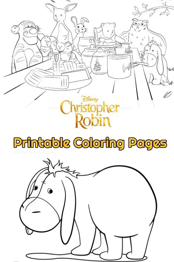 Do you love Winnie the Pooh? Are you excited for Disney's new Christopher Robin movie? Grab these free printable coloring pages of Winnie the Pooh, Tigger, Eeyore, Piglet, and more! #ChristopherRobin #Disney #coloring #coloringpages #kids #printables