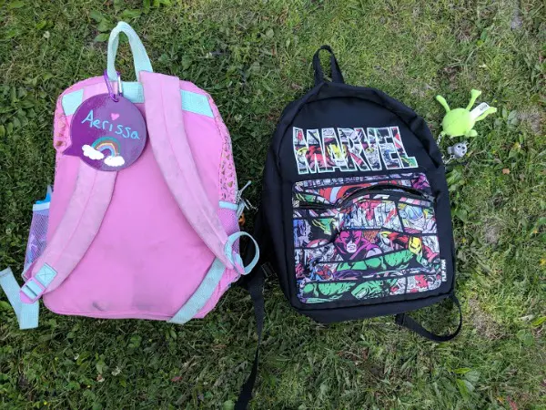 Backpack accessories on kids school bags