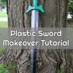 #ad Learn how to give a plastic toy sword a makeover with this tutorial. It'll look awesome for a Halloween costume or pretend play. You can even make a matching cardboard shield using Plasti Dip!