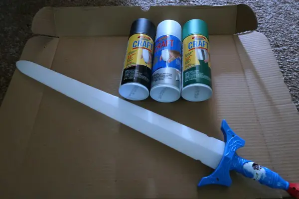 Toy sword makeover supplies