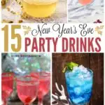 collage image of four different drinks perfect for a New Year's Eve party.