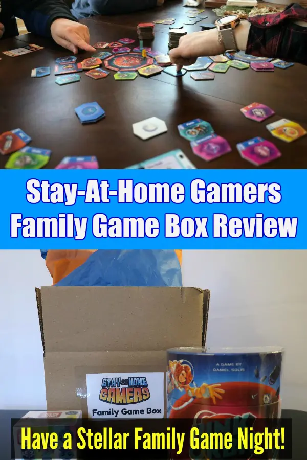 Tired of the same old games on family game night? Want to find new and interesting board games that kids and adults will enjoy? Check out this review of the Stay-At-Home Gamers Family Game Box. It's a quarterly curated subscription box that provides a family board game and a few other fun surprises