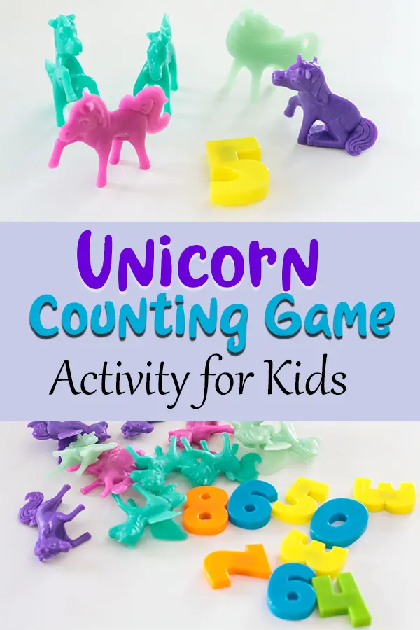 How to use counting unicorns for a fun math activity with kids.