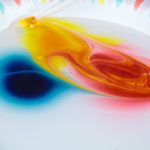 Mixing colors for viscosity art activity