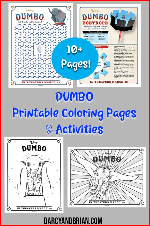 Looking forward to the new Disney live action DUMBO movie? Grab these FREE PRINTABLE activities including DUMBO coloring pages, maze, and other kids activities.