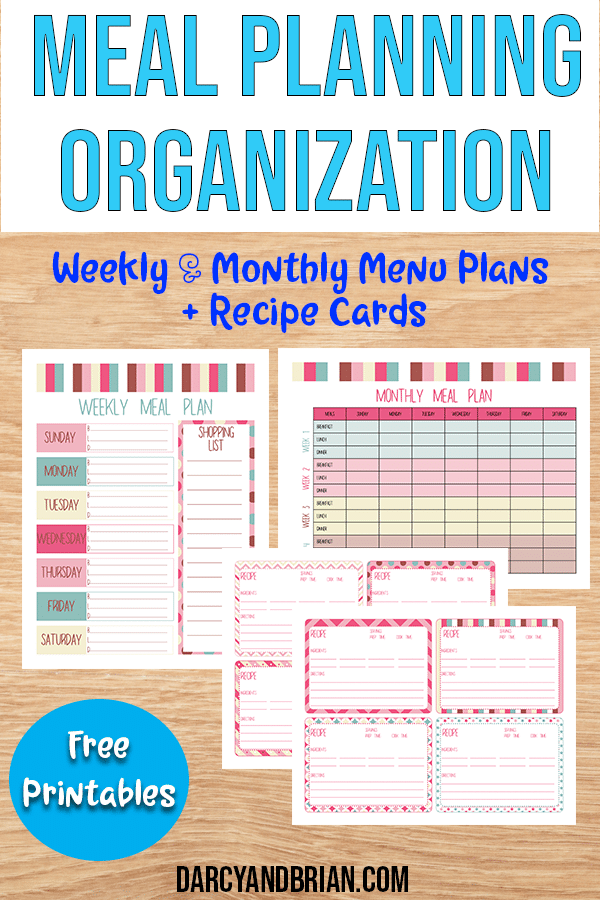 Bundle of Menu Planning Printable Templates