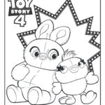 Preview image of Bunny and Ducky Toy Story 4 coloring page