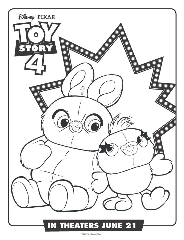 Preview image of Bunny and Ducky Toy Story 4 coloring page