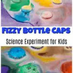 Fizzy bottle caps science experiment tutorial for kids