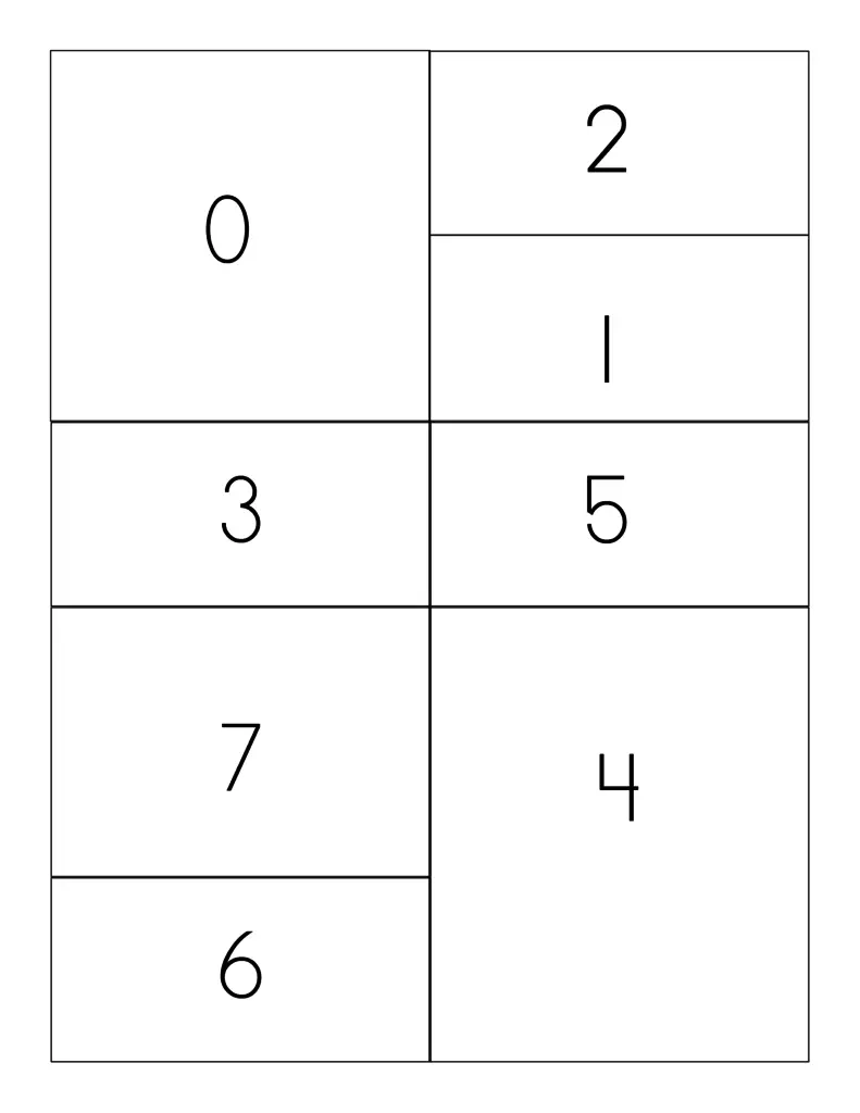 Example of the math puzzle sheet